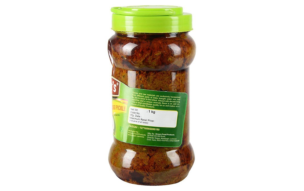 Aroura Mango Pickle (In Mustard Oil)   Plastic Jar  1 kilogram